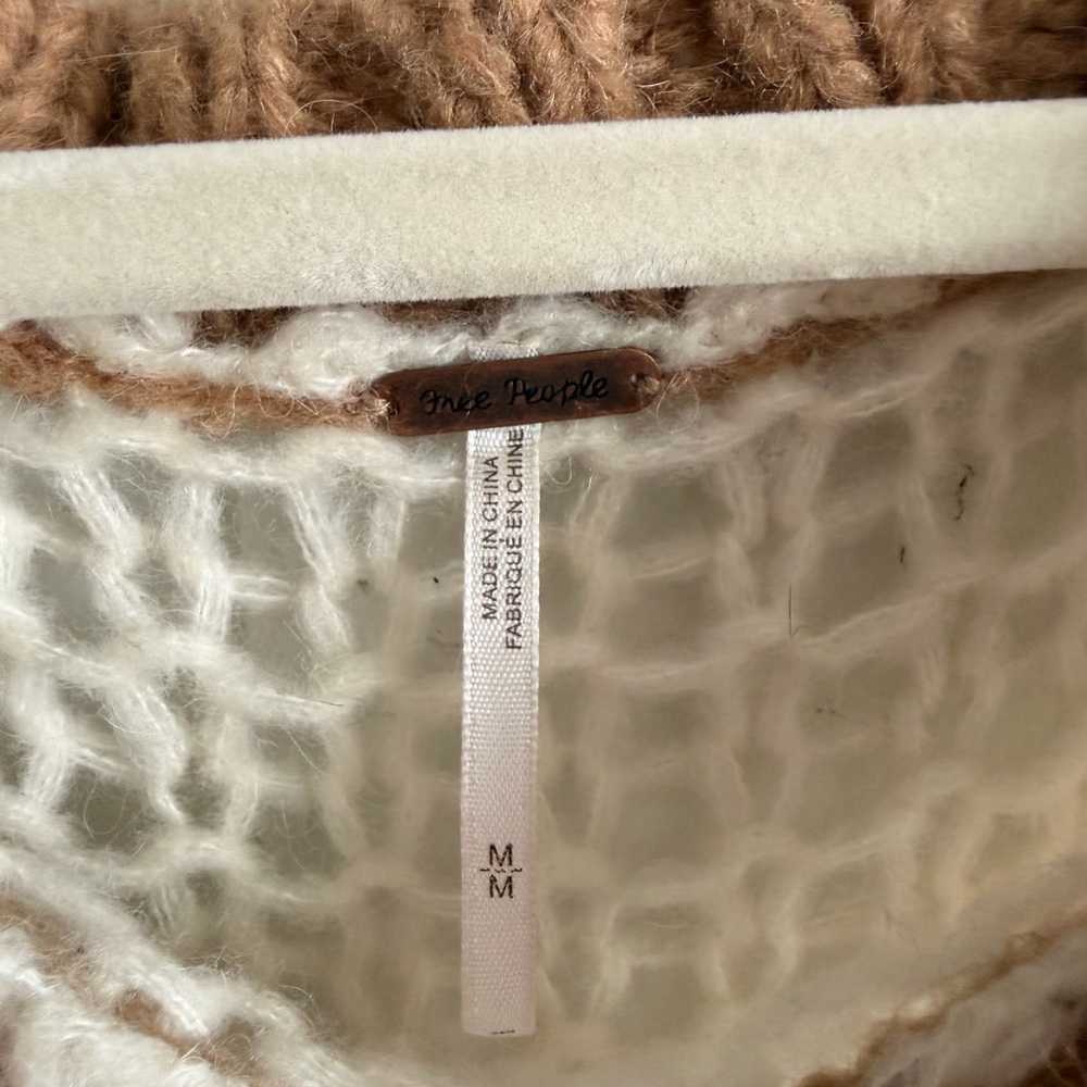 Free People Chunky Knit Sweater - Brown and Cream - Picture 6 of 9